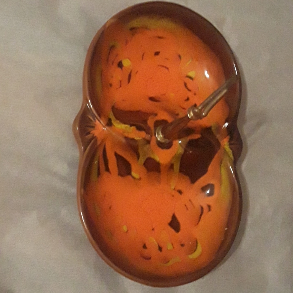 Cal Orig USA Vintage Orange Brown Candy Dish